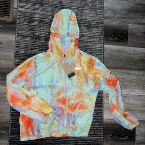 NIKE tie dye swirl neon running jacket women’s XL